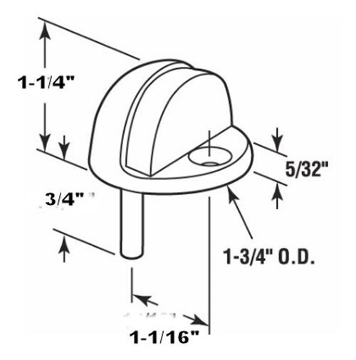 Solid Polished Brass Dome Door Stop For Floor 5334
