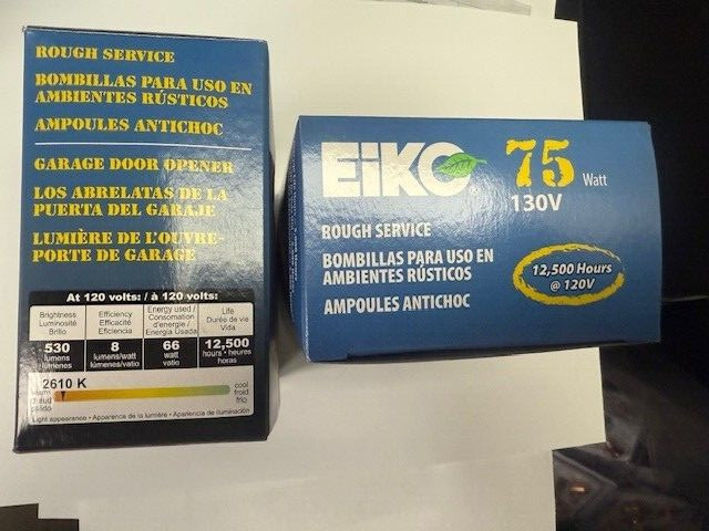 4Pcs Light bulb 75W 130Vac Rough Service Eiko