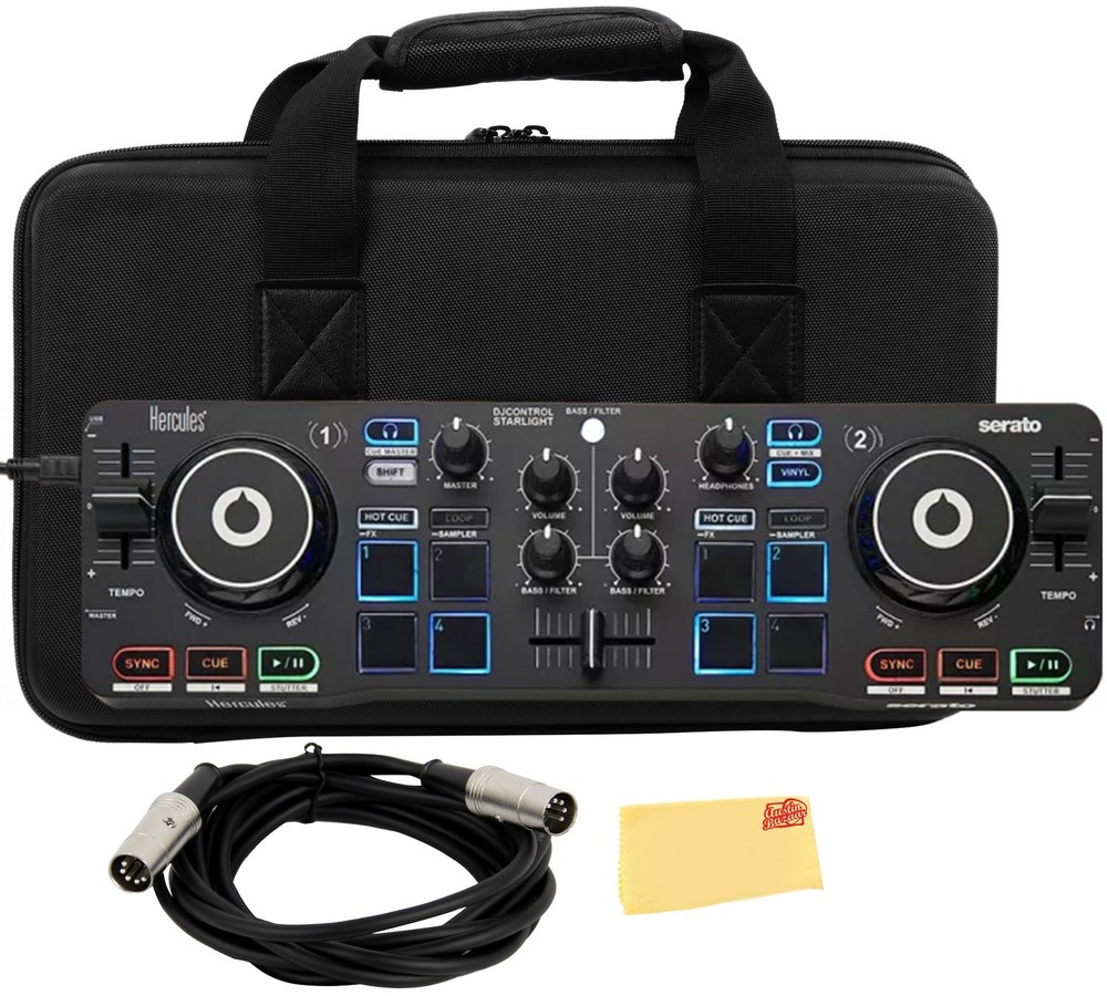 Hercules DJControl Starlight Ultra Portable Compact DJ Controller w/ Case