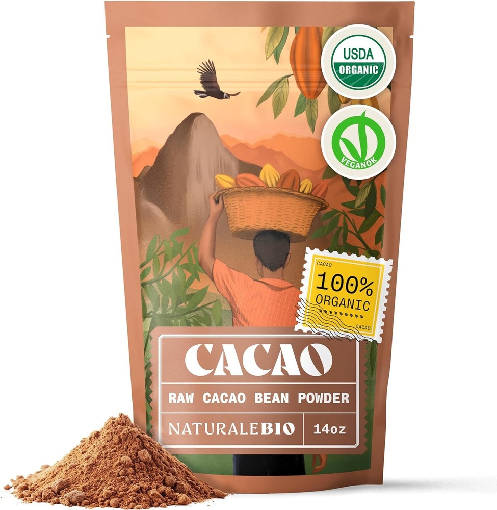 Cacao Powder Organic. Unsweetened, Non-Alkalized and e.