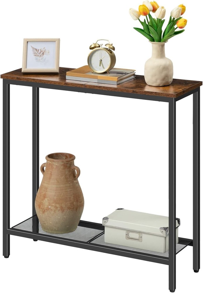 29.5" Narrow Console Table, Small Entryway Table with Shelf, 2 Tier Thin