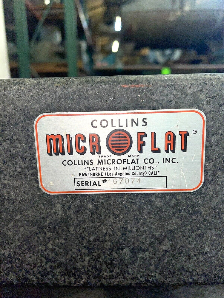 COLLINS MICROFLAT SOLID GRANITE INSPECTION TABLE 60" X30" X28-1/2" 4"GRANITE