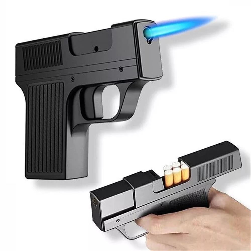 1-5pc Unique Butane Cigarette LIGHTER&CASE Adjustable Jet Torch Flame Pistol Gun