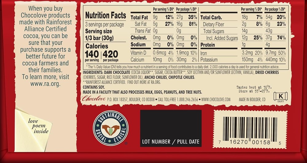 Dark Chilies & Cherry Bar