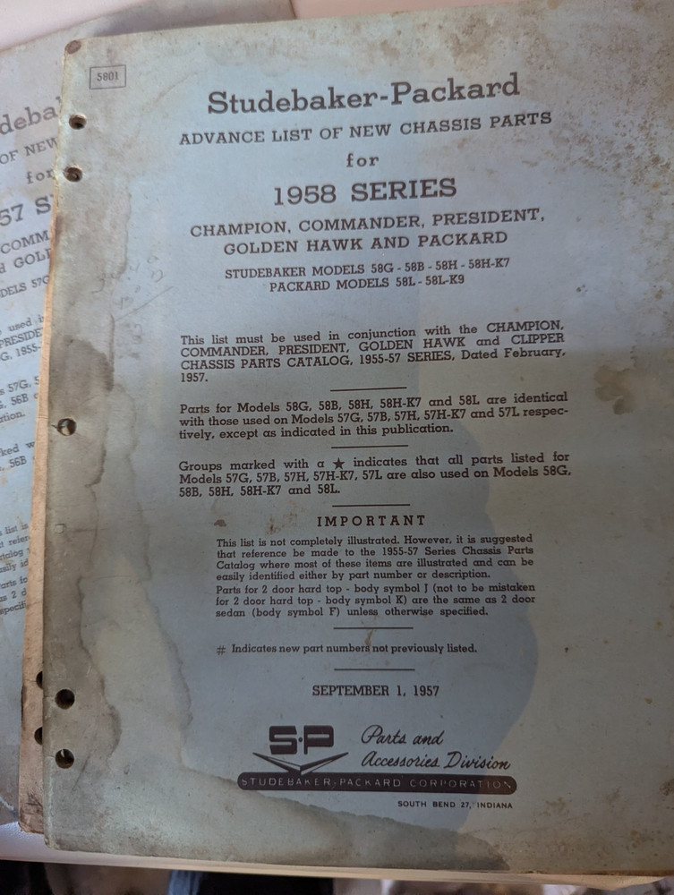 Studebaker Catalog (Three) 1957 & 1958