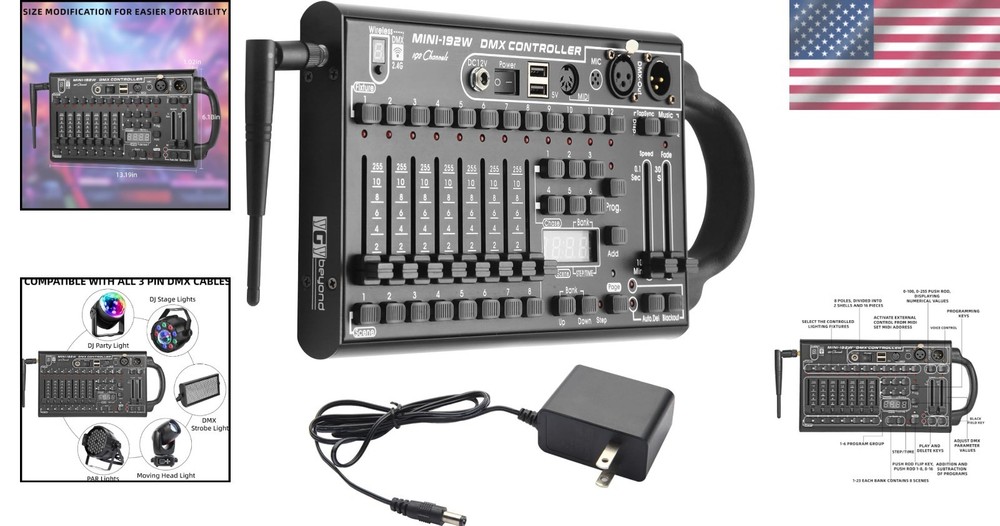 Compact Wireless DMX Lighting Controller for 240 Scenes - Ideal for Performances
