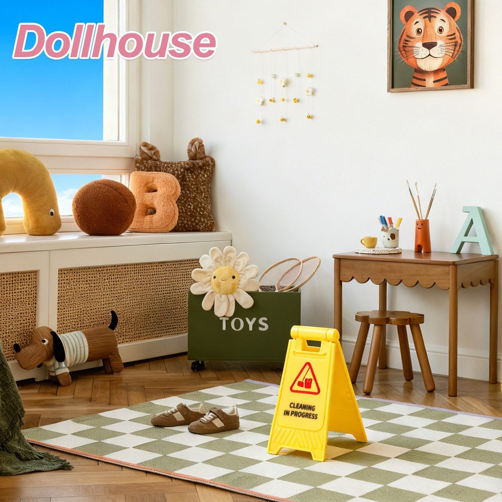 Miniature Warning Sign, Under Construction Signs (Yellow, 2pcs)