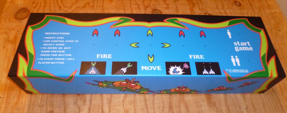 Multicade Galaga Control Panel Overlay without trackball