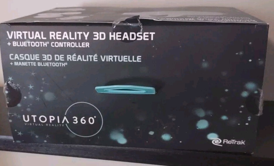 Utopia 360 Virtual Reality 3D Headset + Bluetooth Controller Retrak
