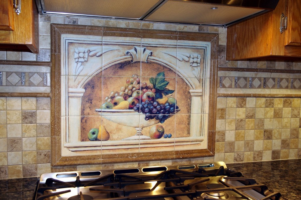 Art Fruit Mural Ceramic Grape Arch Backsplash Tile #111