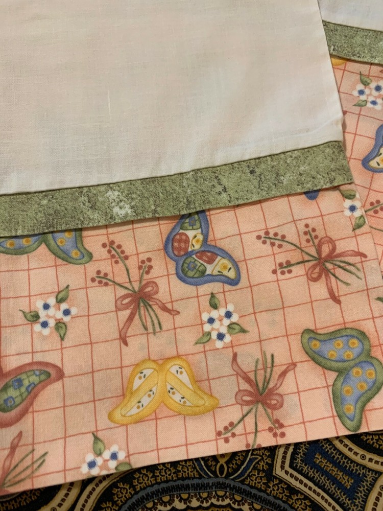 SET OF 2 STD HANDMADE BUTTERFLY PILLOWCASES