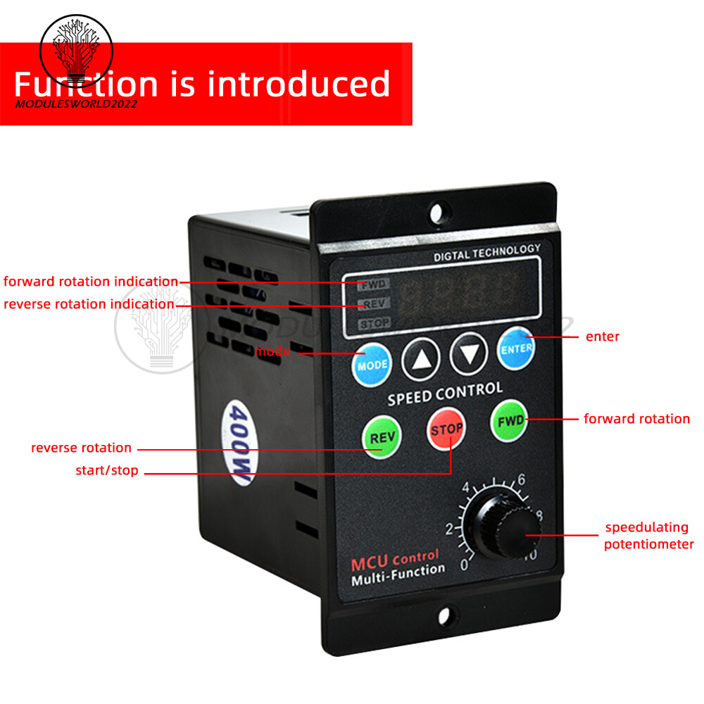 AC220V 400W Digital Display Motor Speed Regulator Motor Speed Control Controller