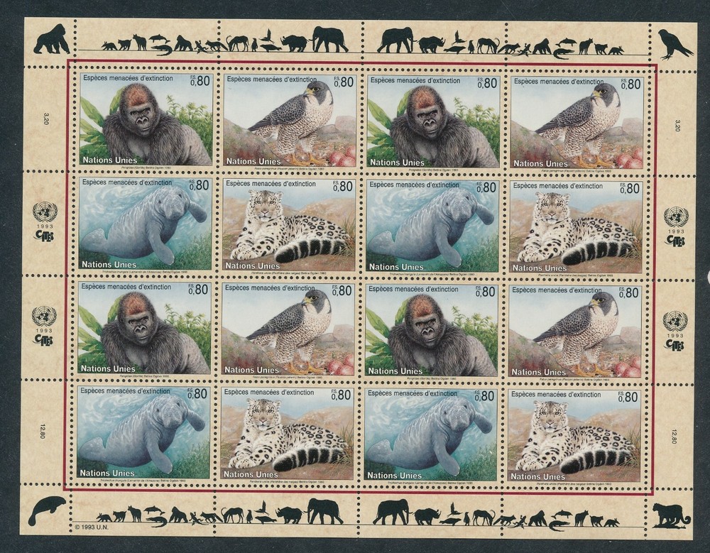 UN - GENEVA "ENDANGERED SPECIES" 7 DIFF MNH SHEETS CV $125+ *GREAT VALUE*