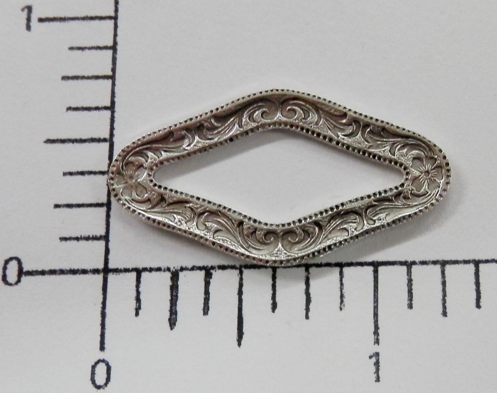 25224 2 Pc Silver Ox. Victorian Open Diamond Shape Jewelry Finding