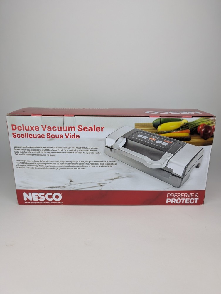 Nesco Deluxe Vacuum Sealer One Touch Fully Automatic VS-09 - Silver & Black