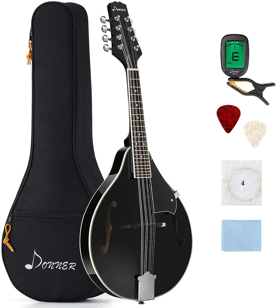 8 String Mandolin - Black - Maple Neck & Rosewood Fingerboard!
