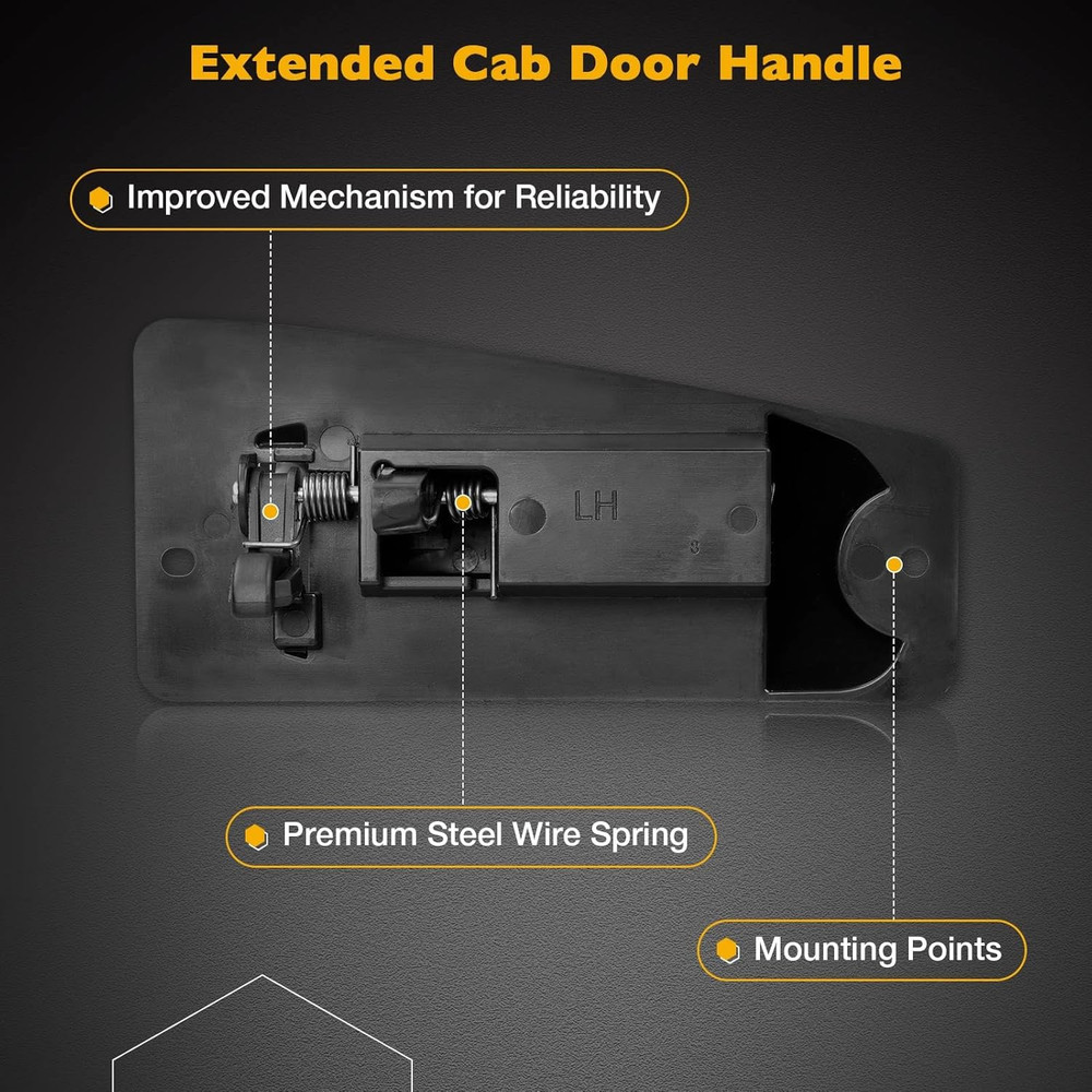 Extended Cab Door Handle Rear Left Driver and Right Passgenger Side | for 1999-2
