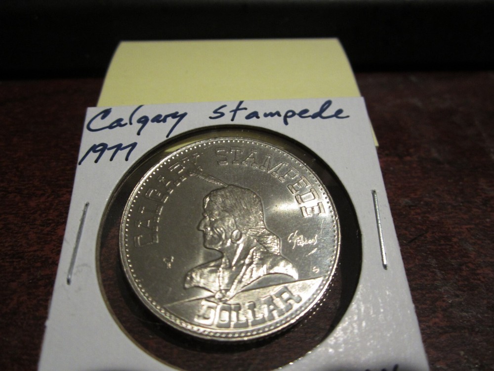 1977 - Calgary Stampede - Saddle - Commemorative - Canada Trade Dollar