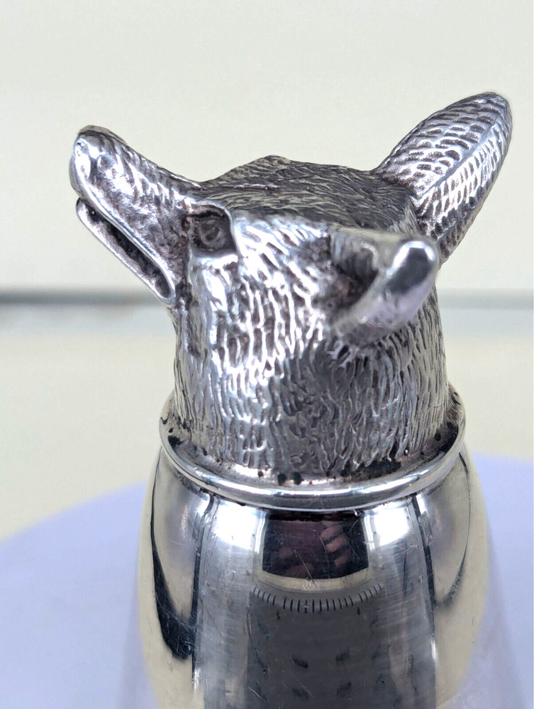 1993 Solid silver fox head stirrup cup by francis Howard