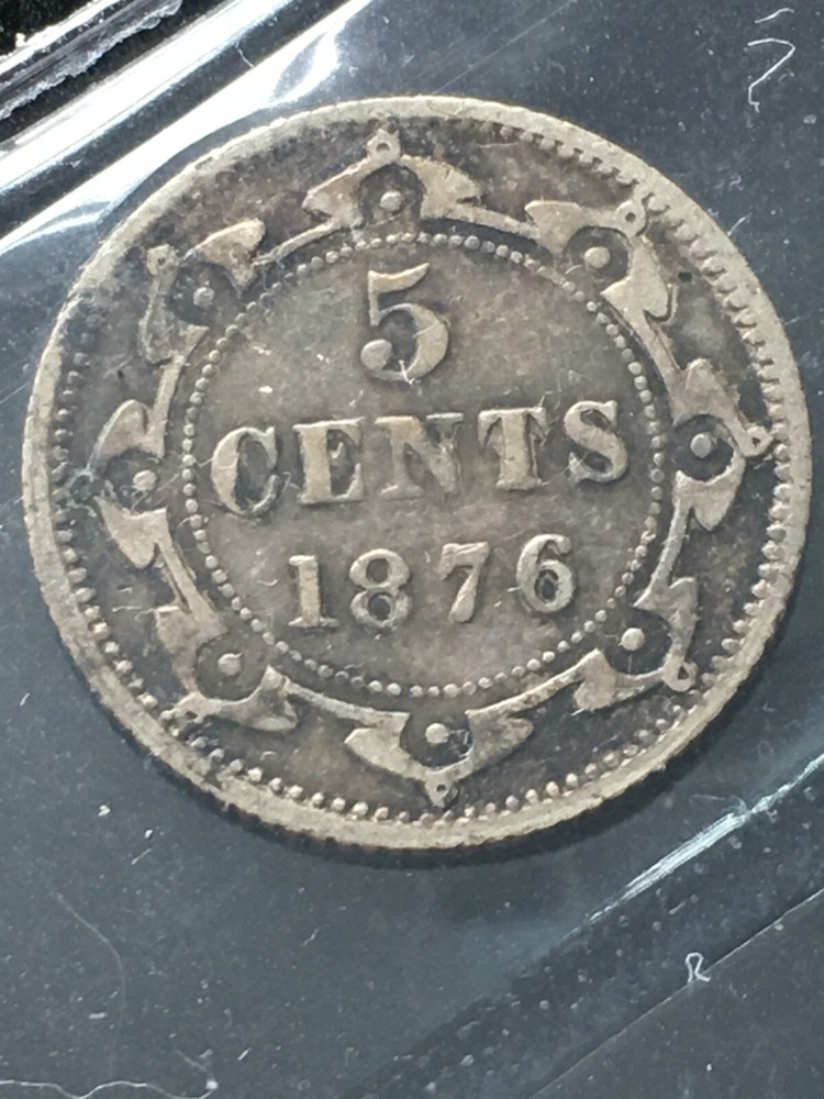 1876H ICCS Graded Newfoundland ¢5 Cent **VF-20**