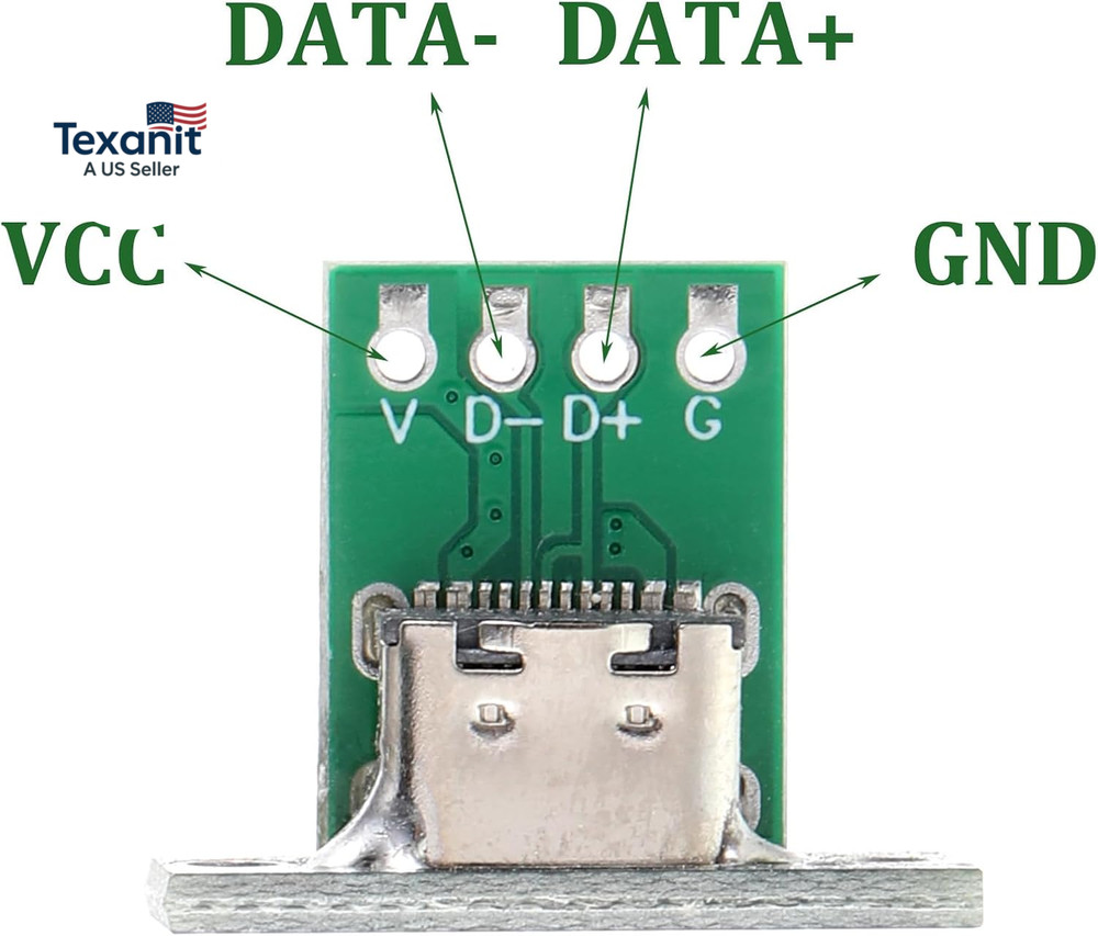 10 Pcs USB C Panel Mount Connector DIY Type C Female Socket Connector Panel Moun