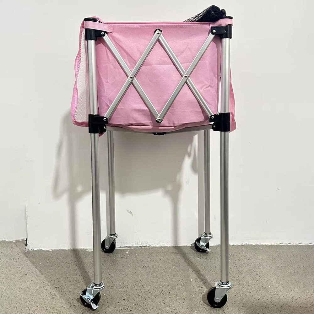 Foldable Tennis Ball Cart Organizer for Training Practice Practical Basket
