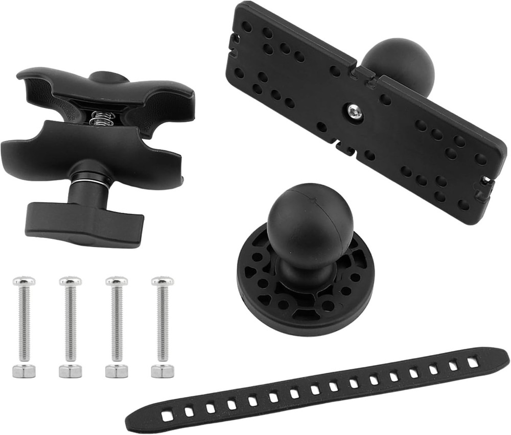 Fish Finder Mount Base, Universal 360 Rotation, Black