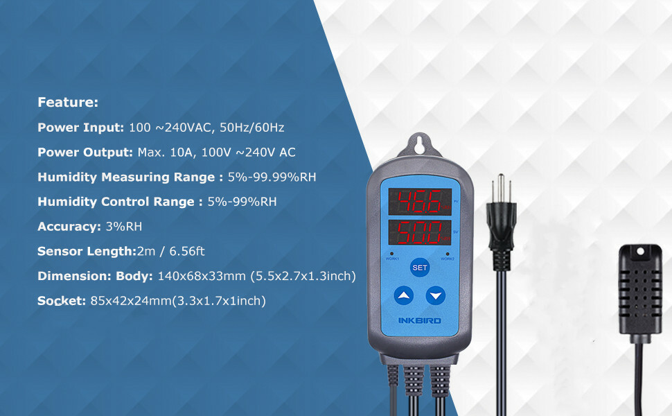 Inkbird Digital Temperature Controller + Smart Humidistat Hydroponics Seedling