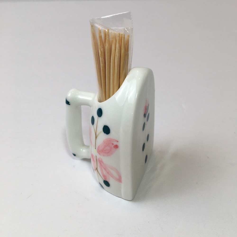 Vintage Floral Clothes Iron Toothpick Holder