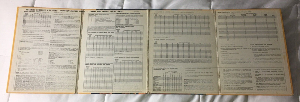 Advanced Dungeons & Dragons - Dungeon Masters Screen Quad-fold (#9024, 1979)