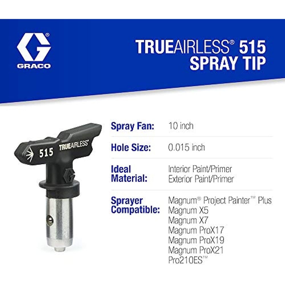 GRACO TrueAirless 515 Spray Tip, Black, Silver