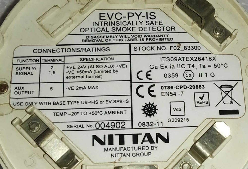 NITTAN EVC-PY-IS OPTICAL SMOKE DETECTOR