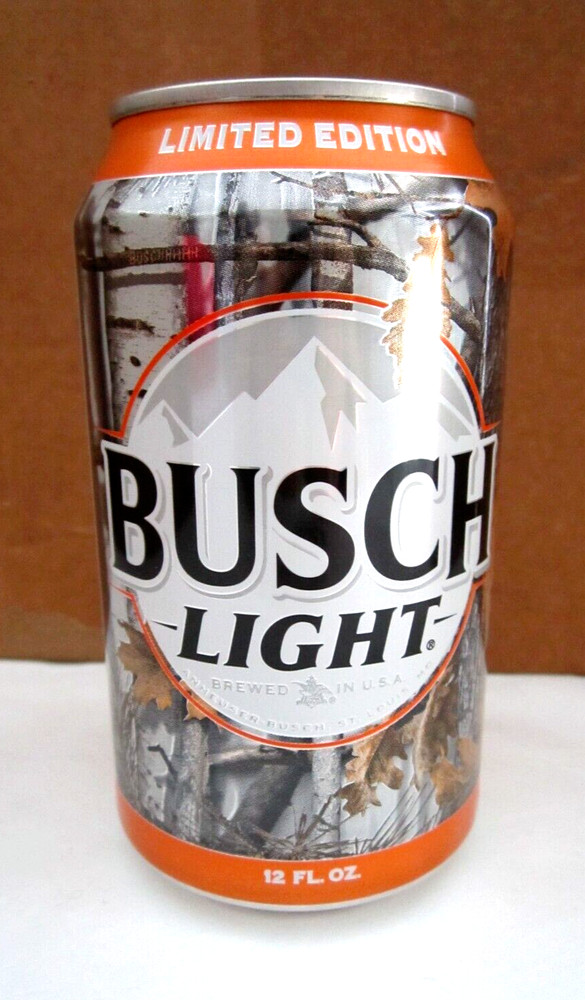 2023 Empty Busch Camo Real Tree Can Limited Edition Beer Man Cave Bottom Opened