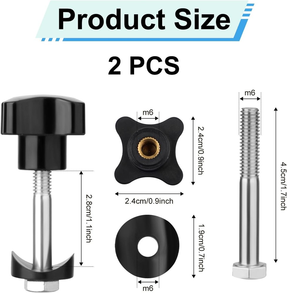 2 Sets Rollator Walker Replacement Arm Adjustment Knobs Comfortable Universal