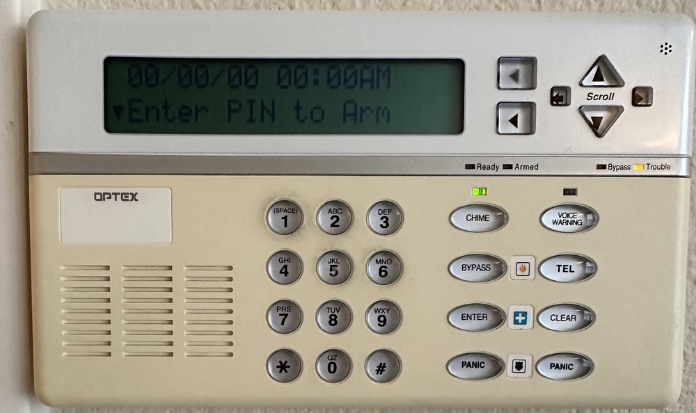 Optex TSS-2000 Security System control Keypad  (TSS-VTC)