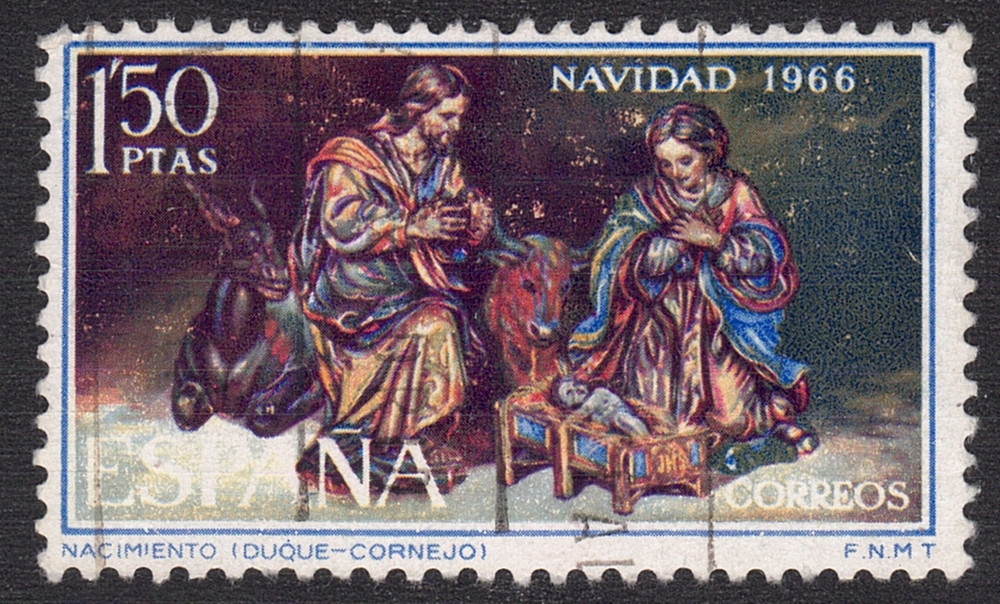 1966 Spain SC#  1391 - Christmas - Nativity - Used