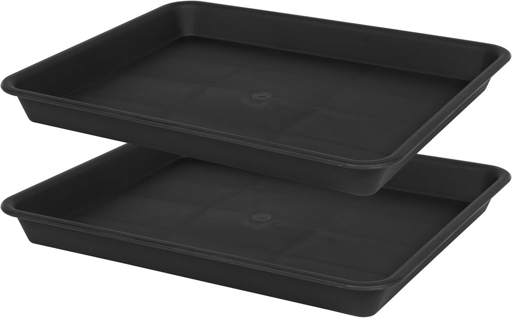 Plant Saucer Growing Tray, Seed Starter Tray Rectangular, Heavy Sturdy Plastic P