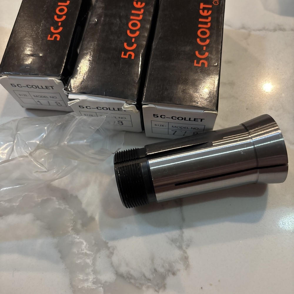 3pc 1/8, 3/8, 7/8 5C Round Collet Set