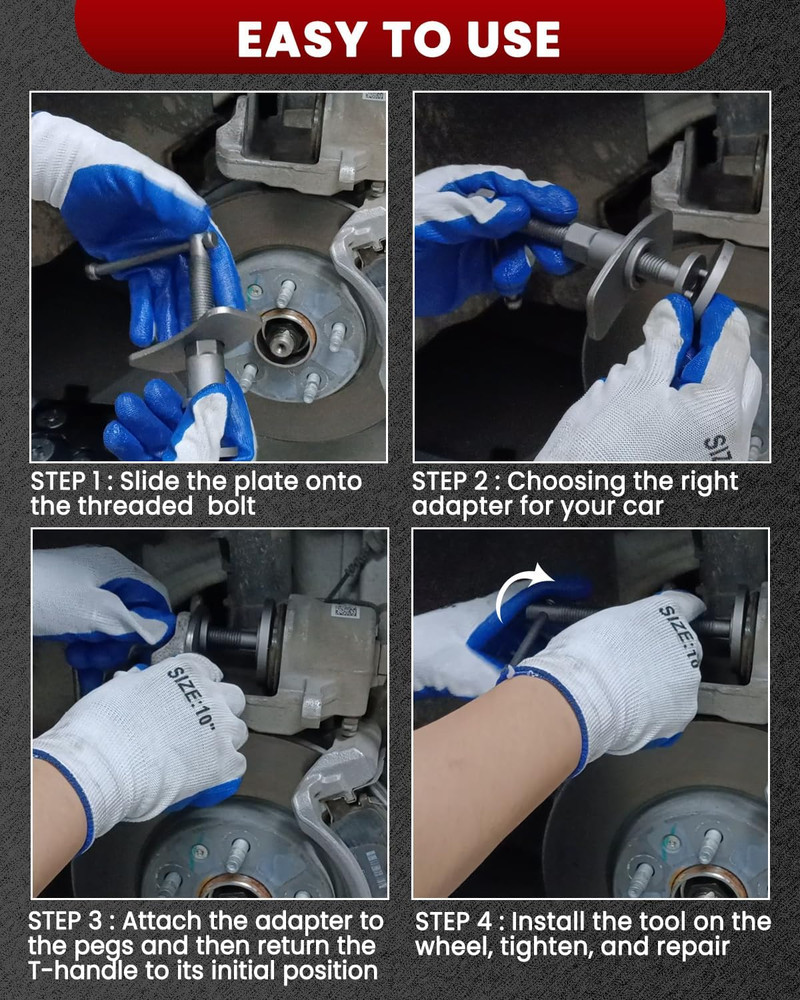 Brake Caliper Tool Heavy Duty Brake Caliper Compression Tool Red 24Pc