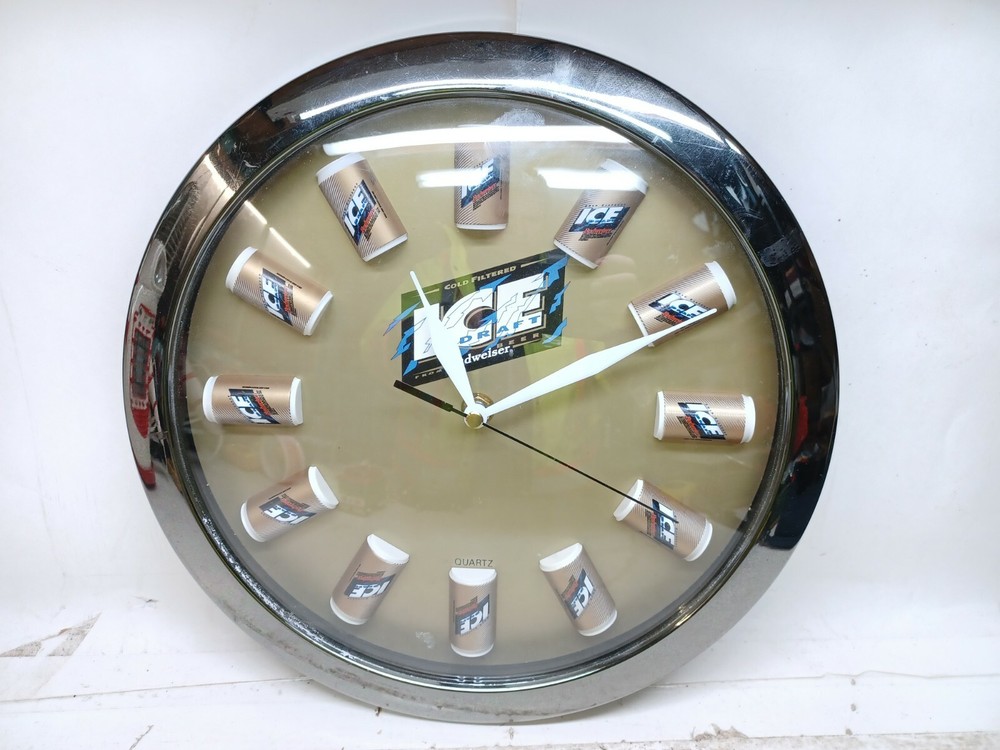 Budweiser Beer Ice Draft Clock 3D