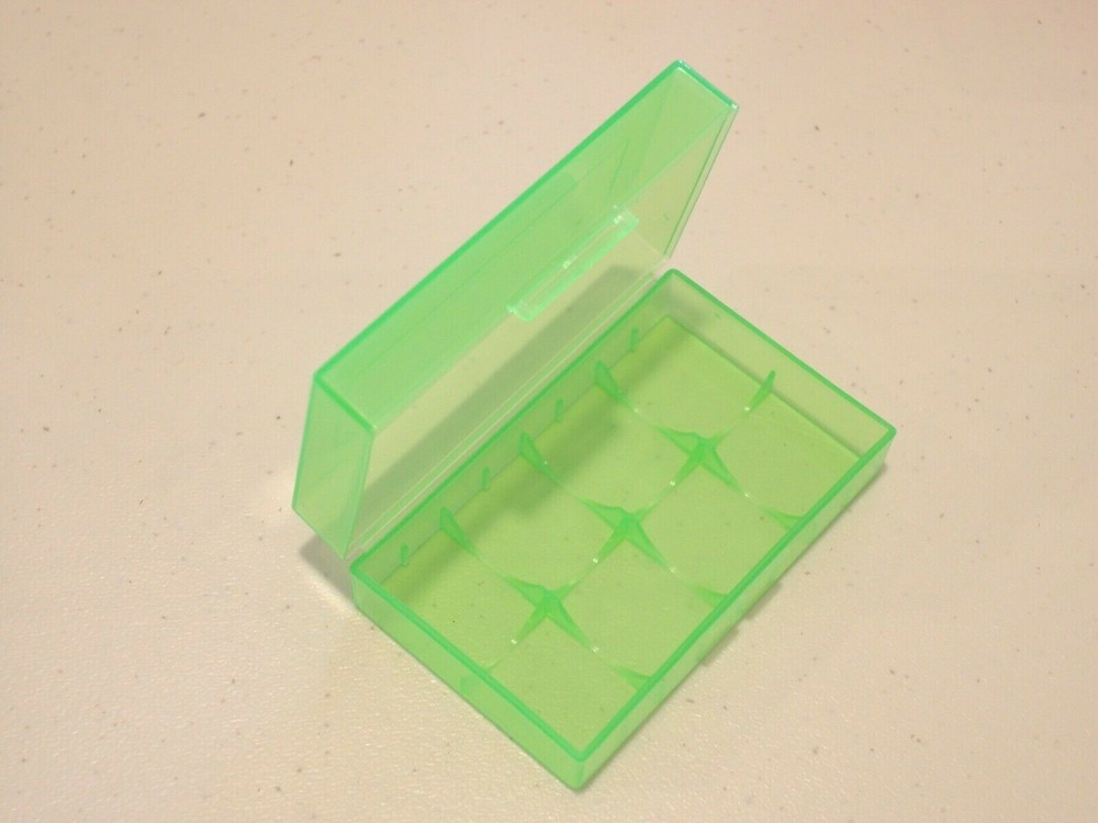 1 pc 20700 21700 PLASTIC STORAGE PROTECTIVE CASE HOLDER BOX BATTERY GREEN 2-bay