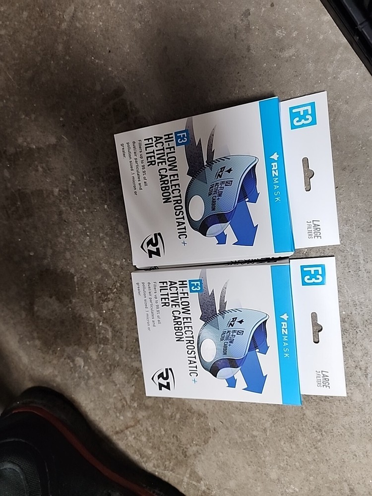 RZ Mask High Flow Electrostatic Active Carbon Replacement Filter F3 Large 6 Pack