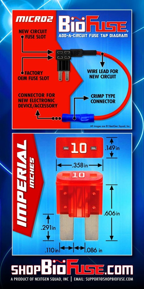 BioFuse® Micro2 70 Piece Fuse and Tap assortment - 70 Fuses - 3 Holders + puller