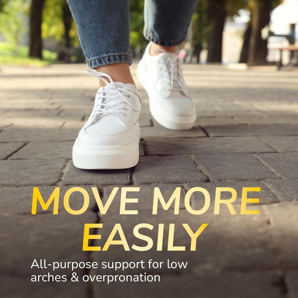 Stability Support Insoles, Flat Feet & Overpronation Low Arch Support, Improv...