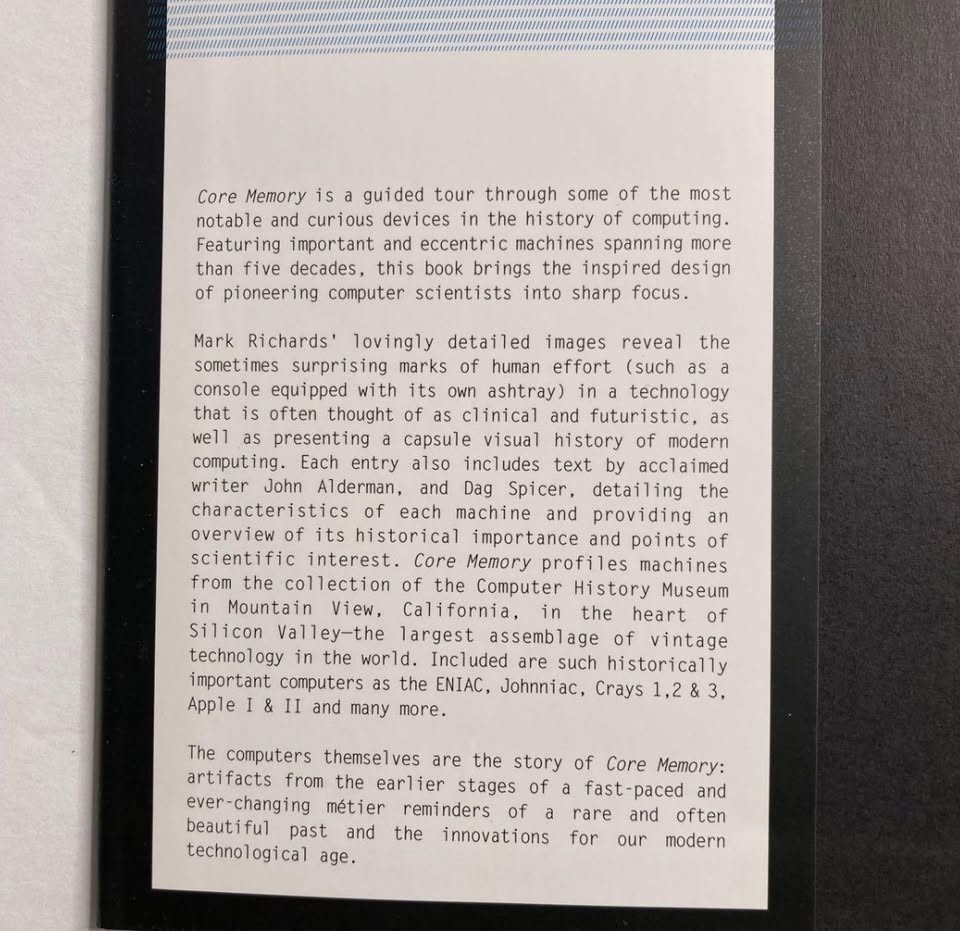 Core Memory : A Visual Survey of Vintage Computers Mark Richards Silicon Valley