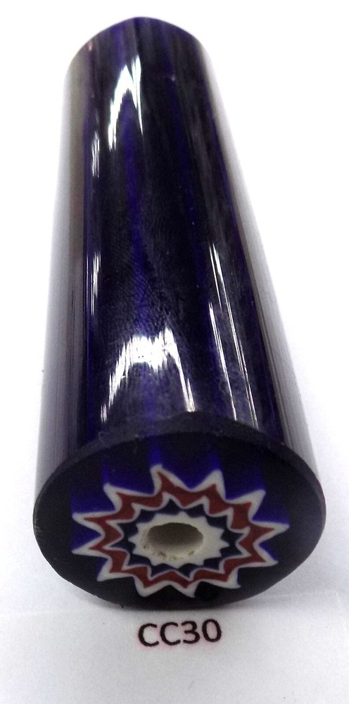Midnight Blue Chevron African Trade Bead Cane Material CC30 Bin Cane
