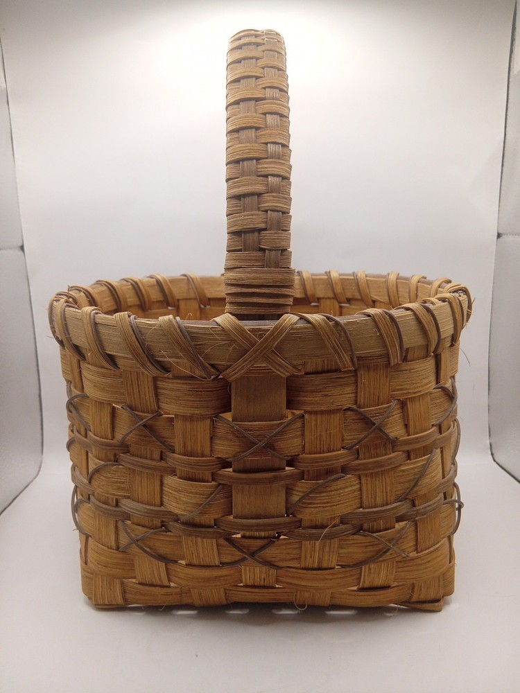 Square Woven Basket Natural Handle Home Decor Storage Country Rustic