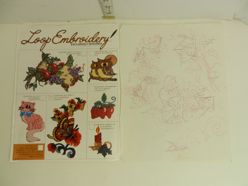 Jonell's Loop Embroidery Kit-Transfer Patterns/Hoop/Needle/Threaders/Mini Punch