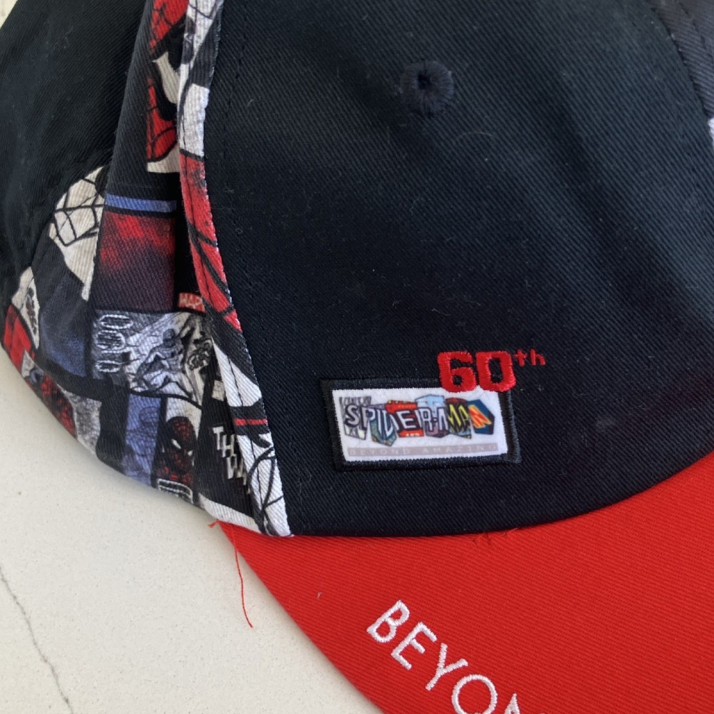Marvel Spider-Man 60th Anniversary Hat Ashley Eckstein Black Red Adjustable