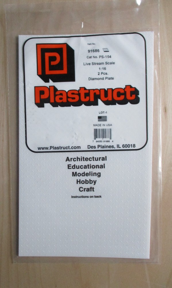 1/16 Diamond Plate Plastic Pattern Sheet (2) Plastruct 91686